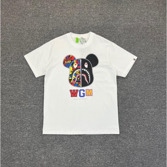 White BAPE x BE@RBRICK Shark WGM T-Shirt